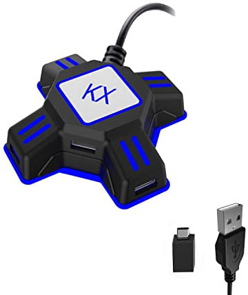 KX Gaming Maus Tastatur Konverter, Game Controller Adapter für USB 2.0 Maus Portable Keyboard Adapter Kompatibel mit Nintendo Switch/PS4/Xbox One/Xbox One S/PS3