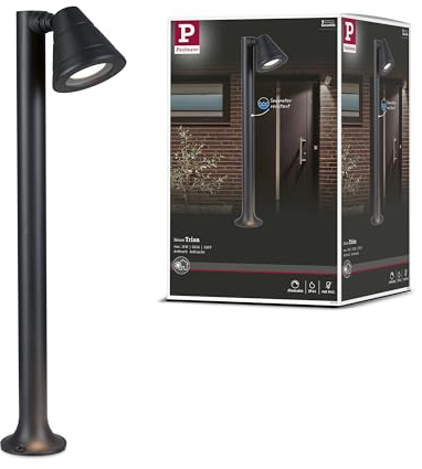 Paulmann 94735 LED Utomhusbelysning Pollare Trian Saltvattenresistent IP44 600 mm Max. 35 W 230 V Antracit Aluminium Utan ljuskälla GU10