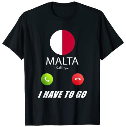 Malta Bandiera Souvenir Malta sta chiamando Maglietta