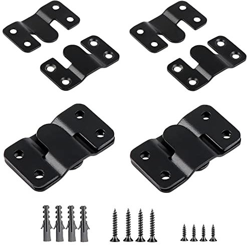 Lot de 8 paires de supports de montage encastrés encastrés pour tête de lit, meubles, fixation murale en acier inoxydable (54 mm)