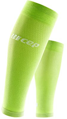 CEP - Calf Sleeves ultraligeros para hombre | Calentadores delgados en verde flash/negro para una compresión exacta de la pantorrilla | Talla V | XL