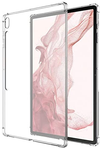 carinacoco Clear Case for Samsung Galaxy Tab S8 Plus/S7 Plus/Tab S7 FE 12.4 inch, Ultra Transparent Soft TPU Protective Cover, Lightweight Flexible Silicone Shockproof Rugged Back Case