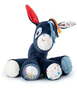 Lilliputiens - Interaktiver Klangplüsch Ignace der Esel - Ideal für Babys - Faszinierende Klänge - Frühförderndes Spielzeug-Sensorische und motorische Stimulation-Aus recyceltem Polyester-Ab 9 Monaten