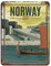 Oudrspo Reiseposter Norwegen Oslo Vintage Blechschild 20,3 x 30,5 cm, Home Office, Küche, Pub, Club, Café, Bar, Bauernhof, Restaurant, Sammlung, Metall, Wandkunst, Retro-Plakette