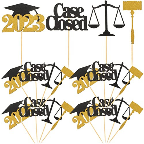 PRETYZOOM Stück Anwalt Graduierung Cupcake Toppers 2023 Glitter Grad Cap Law School Kuchen Picks Für Graduierung Dekorationen