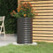puraday Jardinière de Jardin Acier Enduit de Poudre 40x40x68 cm Anthracite Pot de Fleurs de Forme Ronde Décorer Balcon Patio Lit Surélevé Grand Espace Planter Légumes Aromates Herbes Plantes