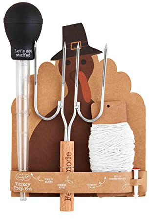 Mud Pie Turkey Prep Set, baster 9 | fork 9, BLACK