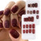 48pcs Faux Ongles Court Nail Ongle Couverture Complète Rouge en ABS Transfert Pochoir Décoration DIY Accessoire de Manucure pour Femme Fille Fête