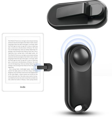 DATAFY RF Remote Control Page Turner for Kindle Paperwhite Kobo eReaders Camera Remote Shutter, Wireless Page Turner for iPhone ipad Android Tablets Reading Novels (Black)