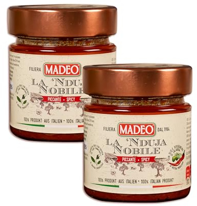 Nduja Calabrese scharf im Glas, italienische Streichsalami, (2x 180g) 360g