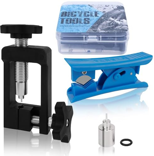 Erzekrim Nadeltreiber Einsetzwerkzeug, Fahrrad Hydraulikschlauch Einsatz Fahrradölnadel Einsetzwerkzeug mit Hydraulischem Schlauchschneider Nylon Einsetzwerkzeug für Rennrad, Mountainbike (Nylon)