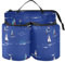 Tropical Sailboats Blue Luggage Drink Holder Folding Plane Drink Holder with Strap Two Cup Holder for Airplane Travelers