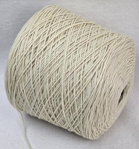 1,1 kg Dickes Handstrickgarn 100% Wolle (Merino) rohweiß Nm 1,3 auf der Kone 3 fach Wollzwirn