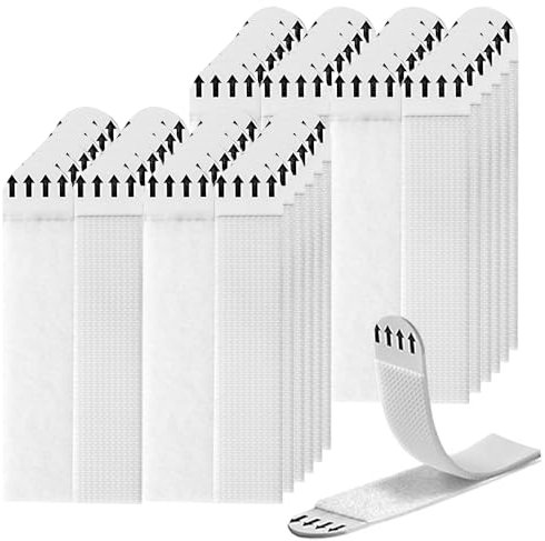 24 Pairs (48 Strips) Picture Hanging Strips 16*46mm Damage Free Photo Frame Stickers Adhesive Strips Heavy Duty Hook and Loop Tape No Nails Mounting Strips for Pictures Frames Mirrors Poster Wall (S)