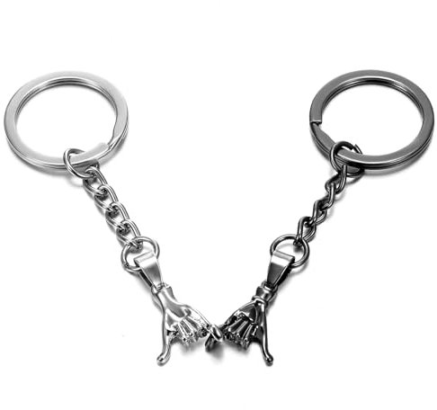 2 Stück Schlüsselanhänger Paar Hand In Hand Schlüsselanhänger Partner Schlüsselanhänger Geschenk für Freund und Frau Versprechens Schlüsselanhänger für Jahrestage Valentinstag oder besondere Anlässe