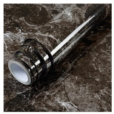 Kitchen Oil-Proof Film PVC Bright Marble Wallpaper Self Adhesive Waterproof Bathroom Tile Sticker Peel And Stick Oil Proof Kitchen Cabinet Desktop Film For kitchen, furniture(Marble dls-09,3m x 40cm)