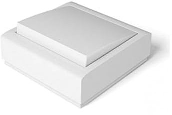 Pulsador de superficie 10A 250V, color blanco, ideal para instalaciones eléctricas residenciales y comerciales. Controla luces y dispositivos.