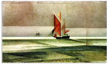 Hau3sh3a lyonel feininger Poster & Print on Canvas Famous Painting Abstract Baltischer Schoner,Reproductions on Canvas Pictures Wall Decoration 70x40cm(28x16in) Nur Leinwand
