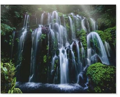 Puzzle 1000 Teile DIY Papier Puzzle，Wasserfall auf Bali，Freizeit Creative Kreuzworträtsel Spiel Kind Puzzle Spielzeug Geburtstag Festival Einzigartiges Geschenk（38x26cm）-A46
