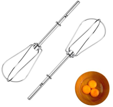 2 varillas para batidora de mano, repuesto para batidora de mano, mango de acero inoxidable y accesorio para batidora de mano