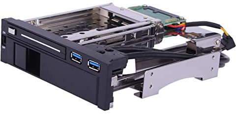 Dual Bay 2.5 3.5 Inch SATA III HDD SSD Enclosure, Trayless Hot Swap Mobile Rack for PC Laptop Desktop with USB 3.0 Hot Swap Plug Play Metal Structure Anti Shock Design