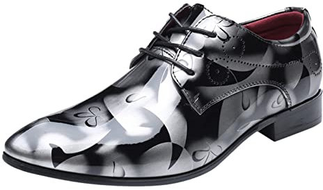 Scarpe da uomo Oxford Derby in pelle verniciata - Scarpe traspiranti in pelle per feste Scarpe da sposa Scarpe stringate classiche a punta Scarpe stringate da lavoro Scarpe casual Scarpe da lavoro,