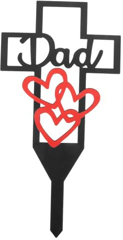 HEMOTON Metallisches Grabkreuz mit Gravur Wetterfeste Friedhofsdekoration für Trauer und Erinnerung für Garten und Park Gestaltet für Gedenkstätten