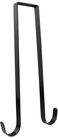 Milageto Cintre de couronne pour porte d'entrée, crochet de suspension en fer robuste double face pour décorations de couronne de fête de Noël et de Pâques, Noir