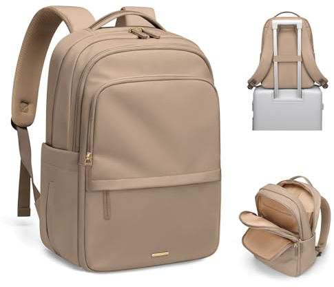 GOLF SUPAGS Multifunktional Handgepäck Rucksack, Schulrucksack Teenager, Rucksack Damen für Schule, Uni, Reisen, Arbeit, Laptop Rucksack Fits 15.6 Zoll Notebooks (Champagnerfarben)