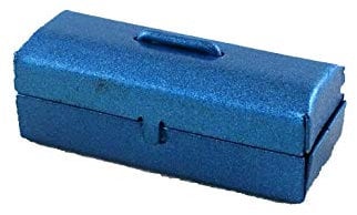 Dolls House Miniature Workmans Shed Accessory Blue Metal Tool Box