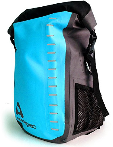 Aquapac wasserdichter Toccoa-Rucksack „Heavyweight“, 28 l, Cool Blue | Wasserdichter Rucksack, strapazierfähiges, mit Polyester verstärktes Vinyl, hergestellt in Großbritannien, 5 Jahre Garantie