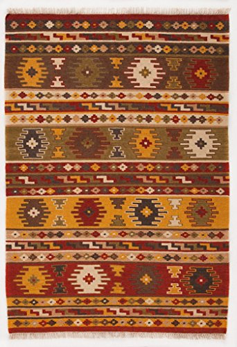 Kilim Carpets by Jalal Teppich Kilim Sivas 3 rot/mehrfarbig 100 X 160 cm