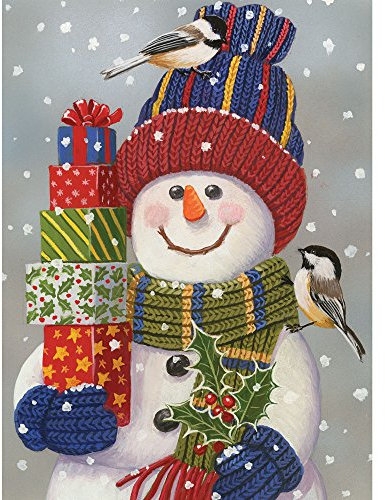 Bits and Pieces - 300 Large Piece Jigsaw Puzzle for Adults - Snowman with Presents - Snowman Christmas Puzzle - 300 pc Jigsaw by Artist William Vanderdasson