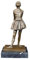 Antike Fundgrube Bronze Figur kleine 14-jährige Tänzerin auf Marmorsockel | Skulptur Einer Ballerina | H: 38 cm (5651)