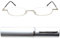 Schmale Metall Mini Halbbrille Lesebrille, Edelstahl Rahmen (Silber), mit Gratis Slim-Fit Alu Etui, Lesehilfe Damen und Herren +1.5 Dioptrien