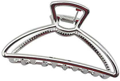 Fodattm Vintage Metal Hair Claw Hair Jaw Clips Hair Clamp Accessories for Girls Women (Triangle, Silver)