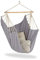 Relaxdays Hängesitz, XL Hängesessel aus Baumwolle, für Kinder & Erwachsene, Aufhängung, In- & Outdoor, bis 150 kg, grau