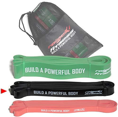 Raigeki Fitness Widerstandsbänder Gummibänder (+Trainingspläne) [Einzeln und Set] Lang Resistance Bands Fitnessbänder für Kraftsport - Fitnessband Terrabänder Gymnastikbänder