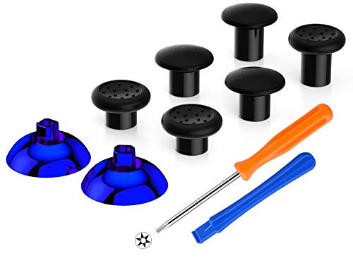 eXtremeRate ThumbsGear Joysticks Ajustables para Mando Xbox Series X S/One Elite/One S X - Joystick Ergonómico con Grip Convexo Cóncavo de 3 Alturas Thumbsticks para Xbox Control (Azul Cromo)