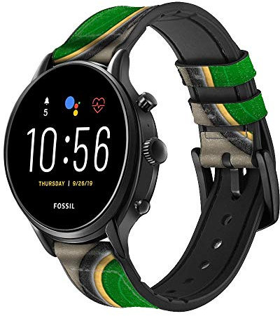 Innovedesire Poker Table Cinturino in Pelle e Silicone Smartwatch per Fossil Mens Gen 5E 5 4 Sport, Hybrid Smartwatch HR Neutra, Collider, Womens Gen 5 Taglia (22mm)
