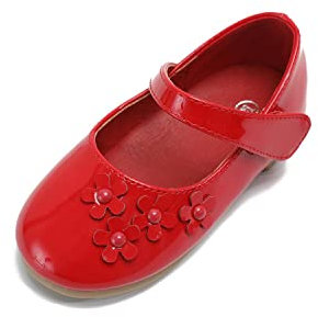 PPXID Mädchen Mary Jane Schuhe Prinzessin Lack Ballerinas,Rot,36 EU
