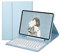 BAUBEY Keyboard Case for Samsung Galaxy Tab A8 10.5 inch 2021 Model (SM-X200/X205/X207), Detachable Wireless Keyboard Cover Case with S Pen Holder Fit Galaxy Tab A8 Tablet (Light Blue)
