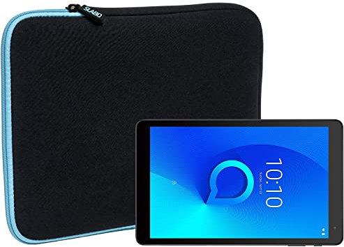 Slabo Funda Universal para Alcatel 1T (8082) 10 Funda Protectora de Neopreno - Turquesa/Negro