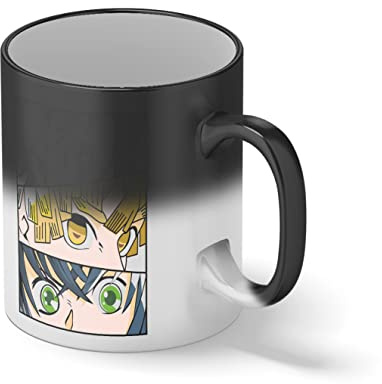 Characters Art By Demon Slayer Kimetsu No Yaiba Anime Manga Taza de café negro mágico Mug