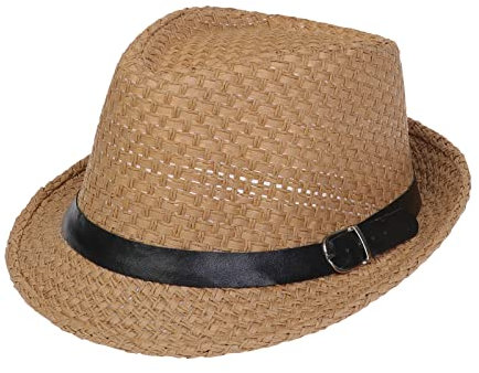 Xiang Ru Chapeau de Paille Unisexe Panama Plage Casual Pêche Randonnée D:Kaki