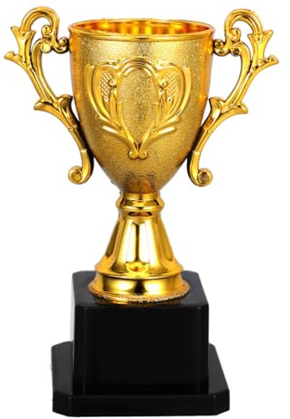 Football Trophy Mini Gold Trophy Cup for Kids: 14.3cm Plastic Award Prize for School Sports Day Carnival Party Favors - Children Champion Soccer Basketball Rugby League Competition
