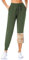 MOVE BEYOND Damen Warme Gefütterte Jogginghose Thermo Fleece Hosen mit 2 Taschen Winter Verdickte Laufhose Freizeithose mit Kordelzug Sherpa-Innenfutter Sweathose, Grün, Plüschhose, XL
