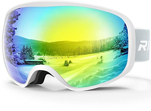 RIOROO Maschera da Sci Bambino 3~14 Anni Occhiali da Sci Maschera Sci Bambino Occhiali Sci 100% Anti UV Anti Nebbia anti-vento antipolvere, OTG per Ragazzo Ragazza Sci Snowboard Sport Invernali