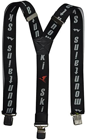 Olata Hosenträger für Skihosen | x- und y-förmige Hosenträger (Schwarz/Grau) – 4 cm. Erwachsene. Y-Form