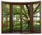 WANLIAN Waldteppich, Landschaft, Wandteppich, Berg-Wandteppich, für Zuhause, Büro, Wohnheim, Innen- und Außendekoration, große Größe 140 x 150 cm (großer Baumgrün)